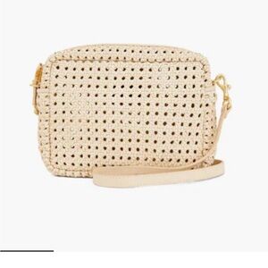 Clare V Cream Woven Crossbody Bag